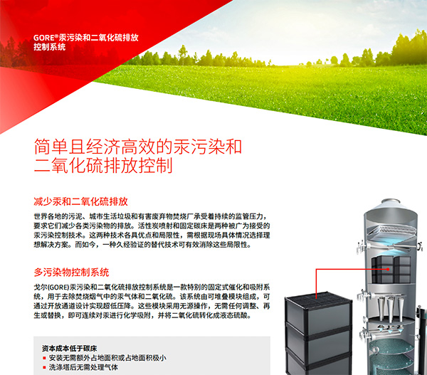 簡單、經(jīng)濟有效的汞污染和二氧化硫排放控制系統(tǒng)的圖片。